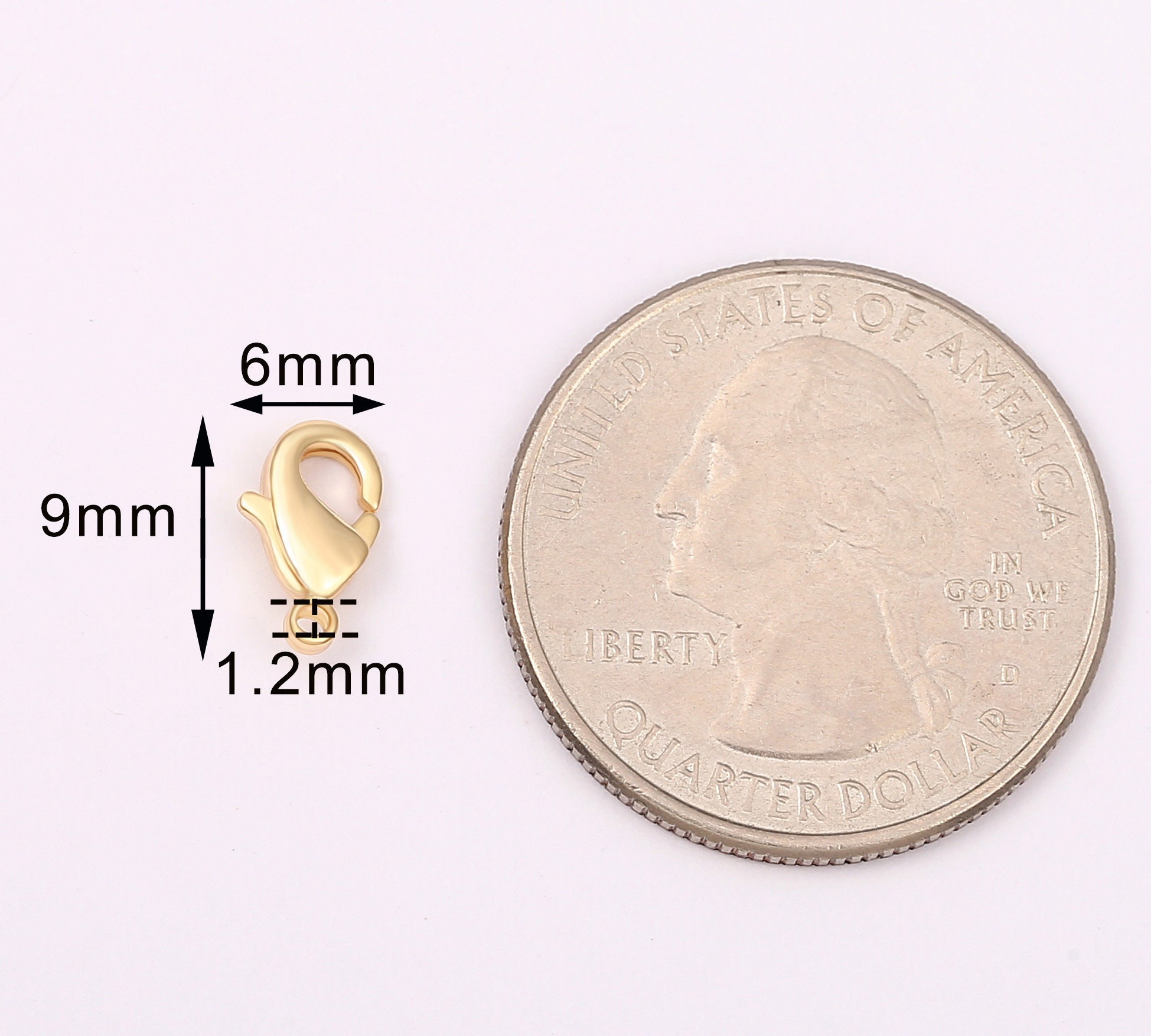 18k Gold Plated Lobster Clasp Bulk 20pcs 9mm Lobster Clasp Etsy