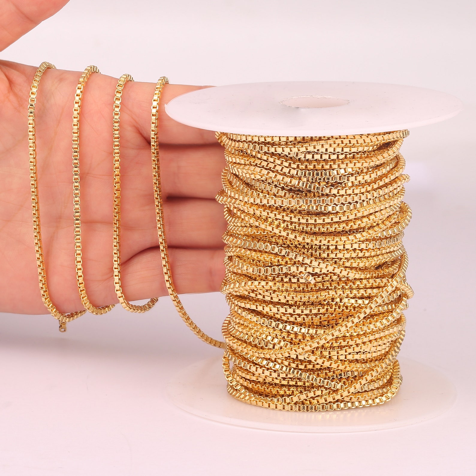 Gold box chain 2mm Clearance