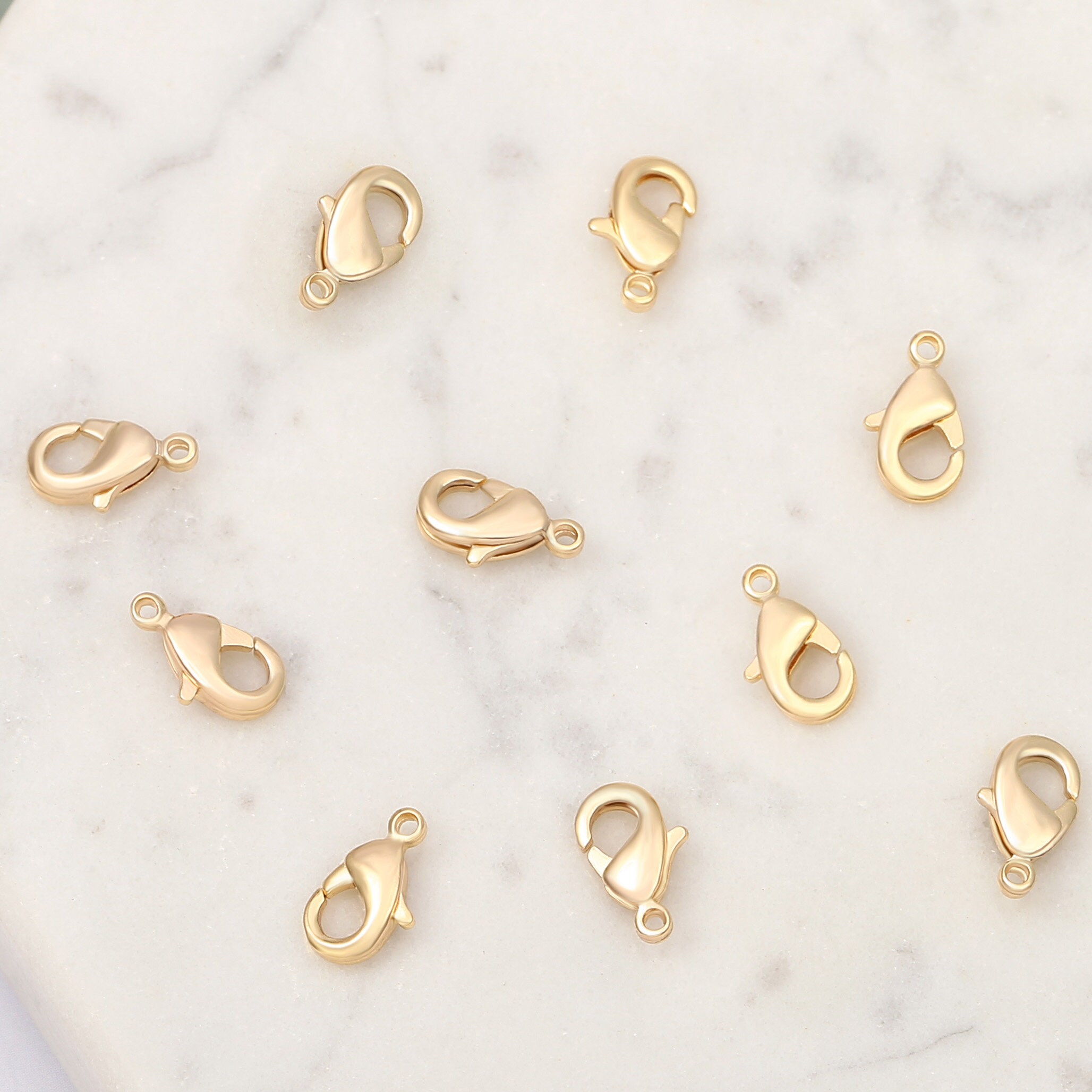 18k Gold Plated Lobster Clasp Bulk 20pcs 9mm Lobster Clasp Etsy