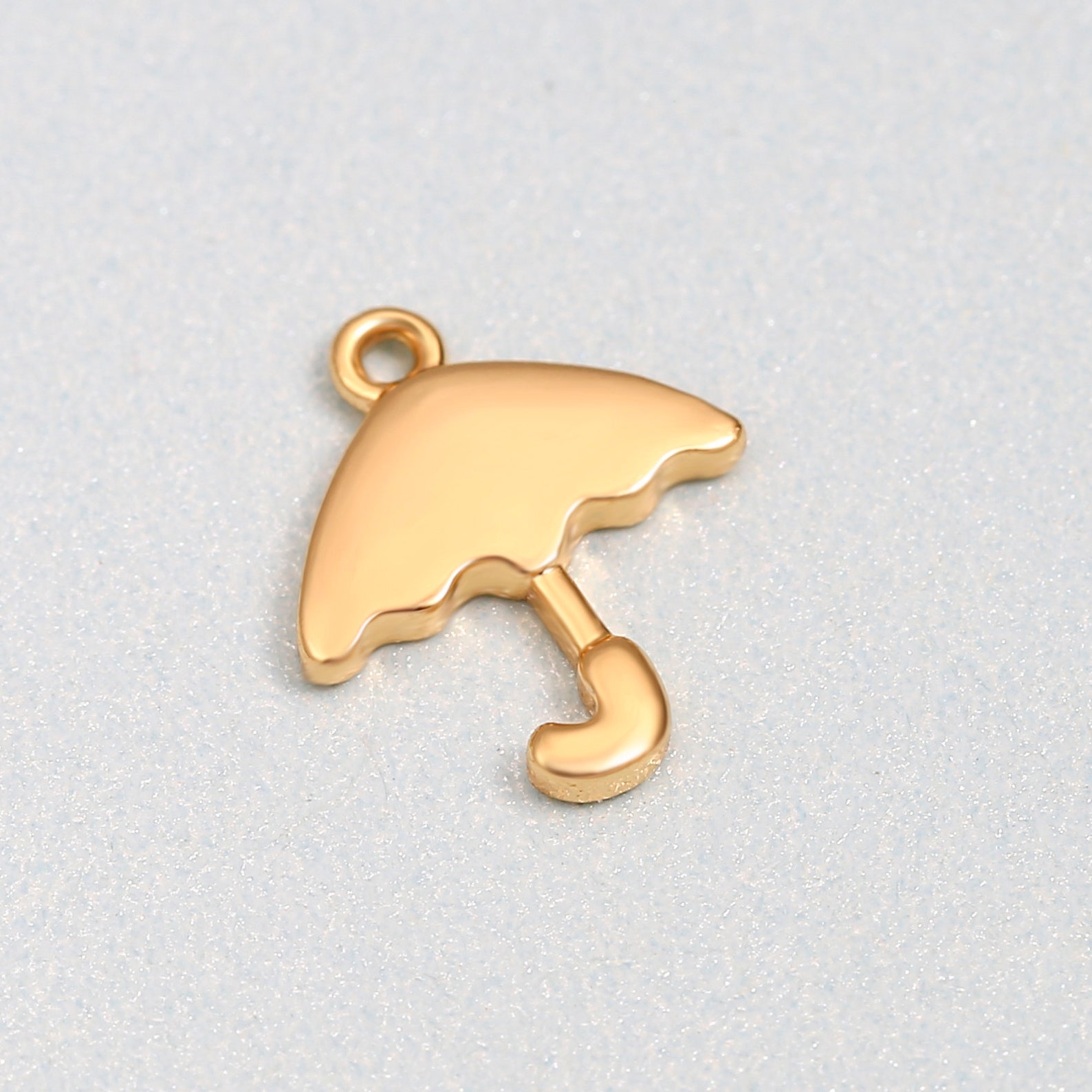 18k Shiny Gold Umbrella Charm10pcs Mini Umbrella Pendantgold Etsy