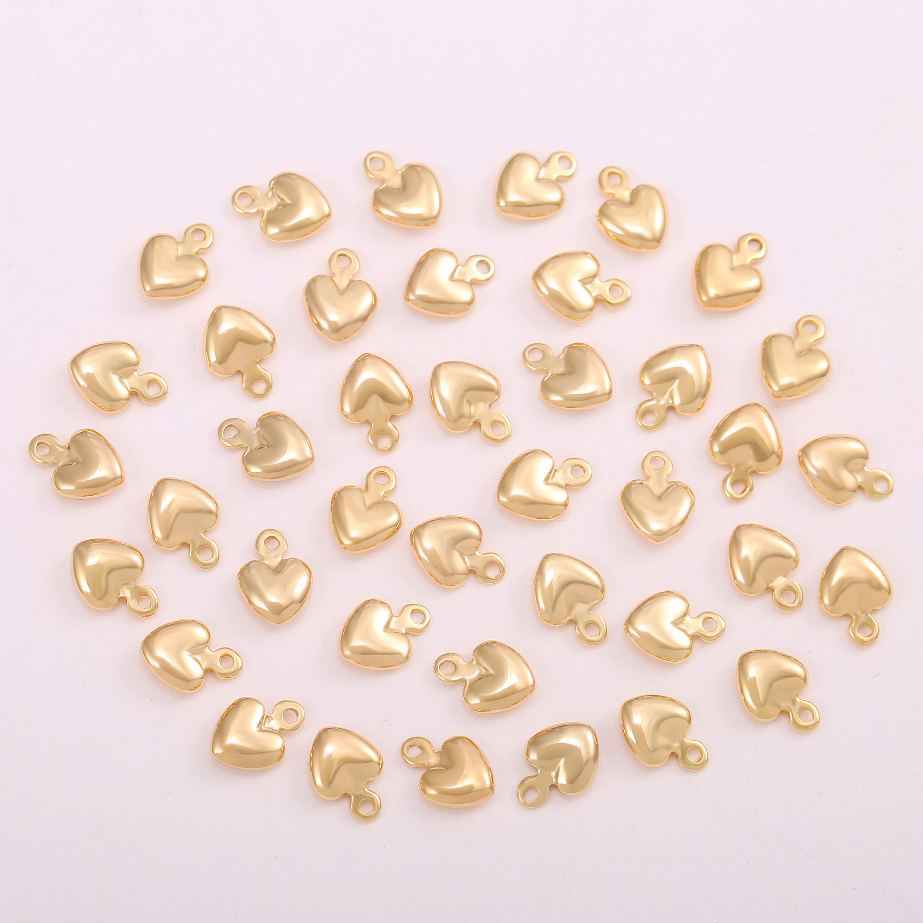 7x5mm 25Pcs Gold Heart Charms18k Gold Plated Mini Heart Etsy