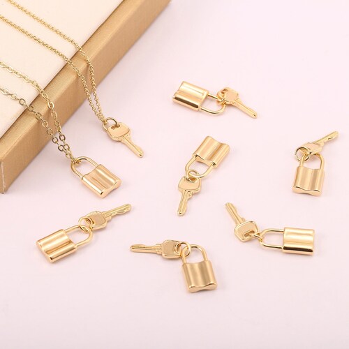 Dainty Gold Lock Necklace Lock & Key Pendant Necklaces Etsy