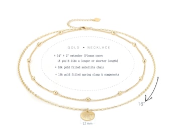 Doppel Halskette Set, Double Layer Disc Anhänger Halskette, Zierliche Satelliten Kette Choker Halskette, Kreis Charms Halskette für Frauen, AWW-XJ1009