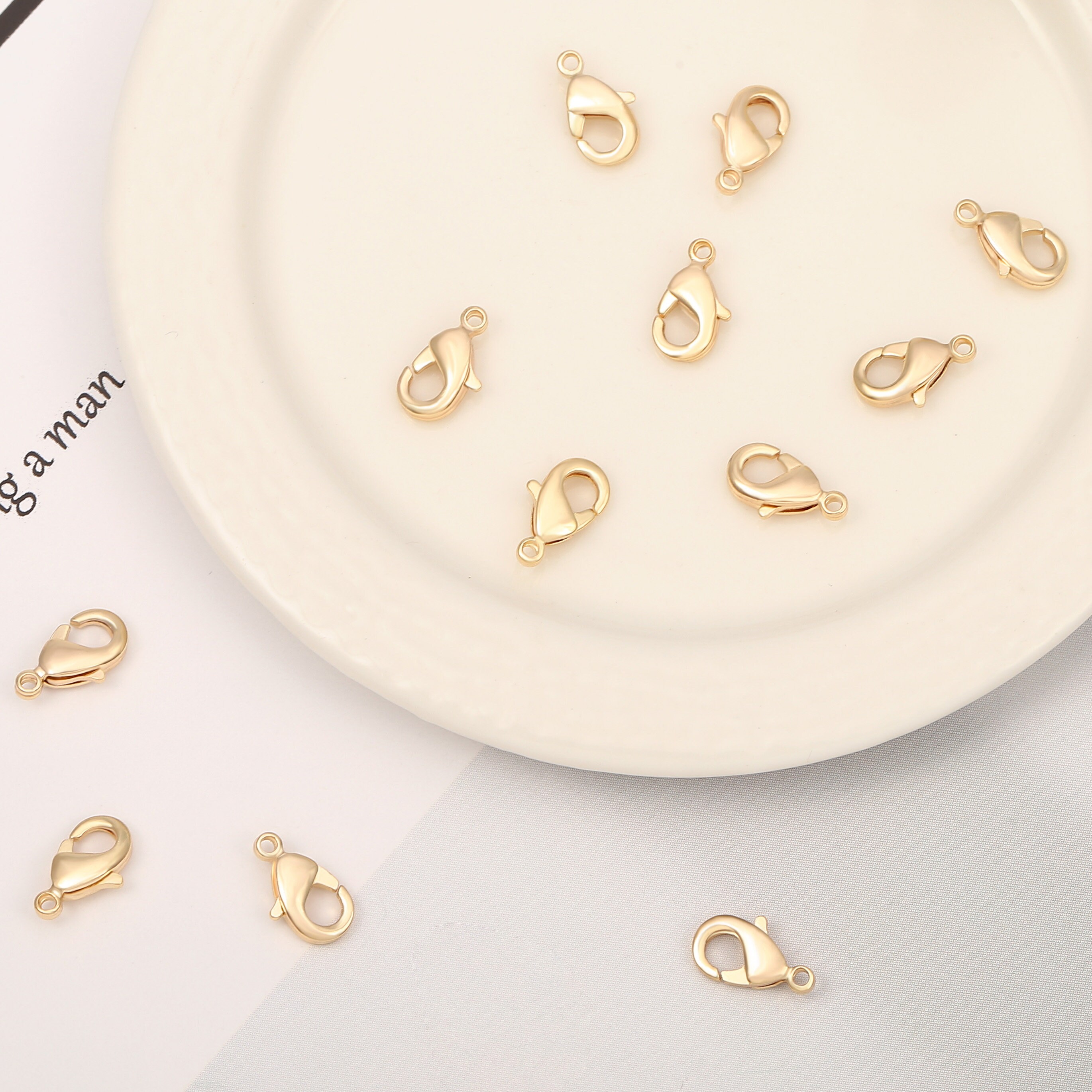 18k Gold Plated Lobster Clasp Bulk 20pcs 9mm Lobster Clasp Etsy