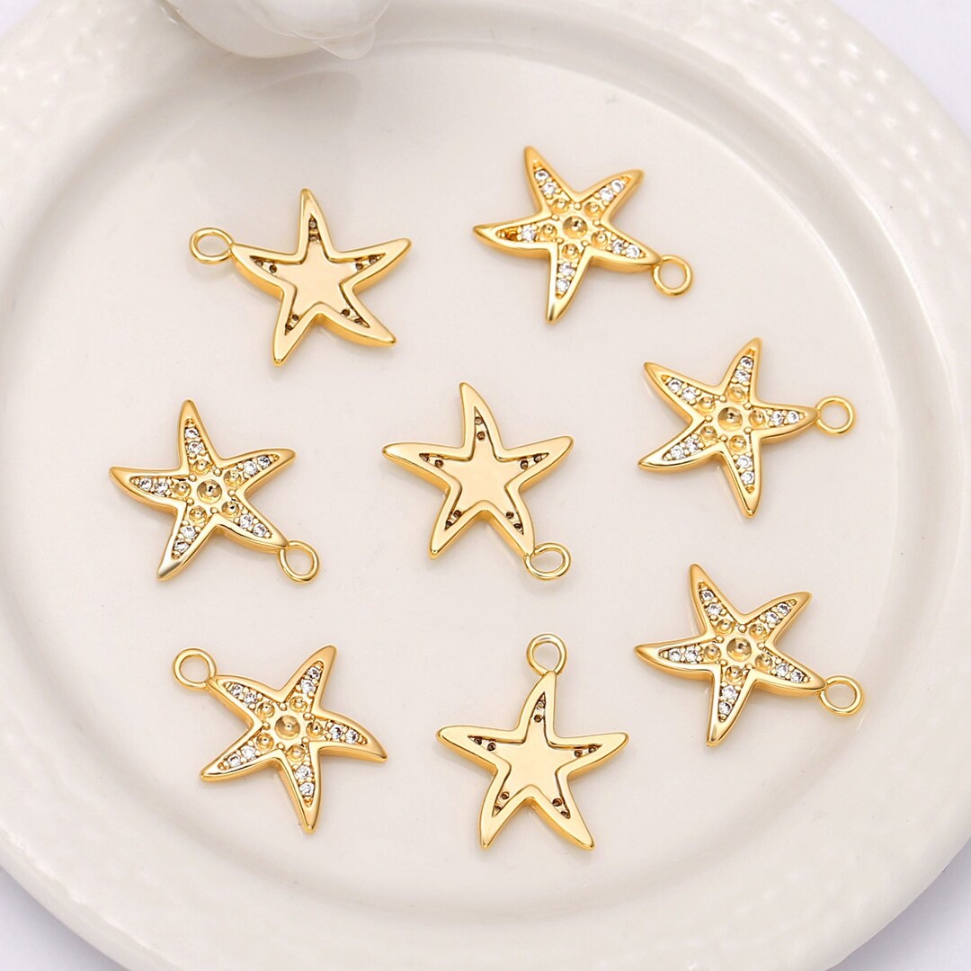 4 Stück Seestern-Haarspangen Mit Perlen & Strass – Haarclips Für Damen & Mädchen In Gold & Weiß