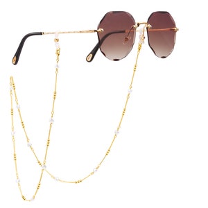 Gold Glasses Chains,Face Mask Chain,Beaded Eyeglass Chain,18k Gold Chain Glasses Chain,Heart Pearl Sunglasses Chain,Mask Holder,AWW-XJ1146