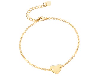 18K Gold Bracelets,Gold Plated Dainty Heart Bracelet,Heart Love Bracelet,Friendship Bracelet,Heart Bracelet for Women,Gift for Her,AWW-SL566