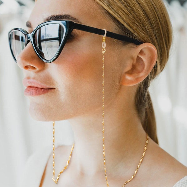 Gold Eyeglass Chain Etsy