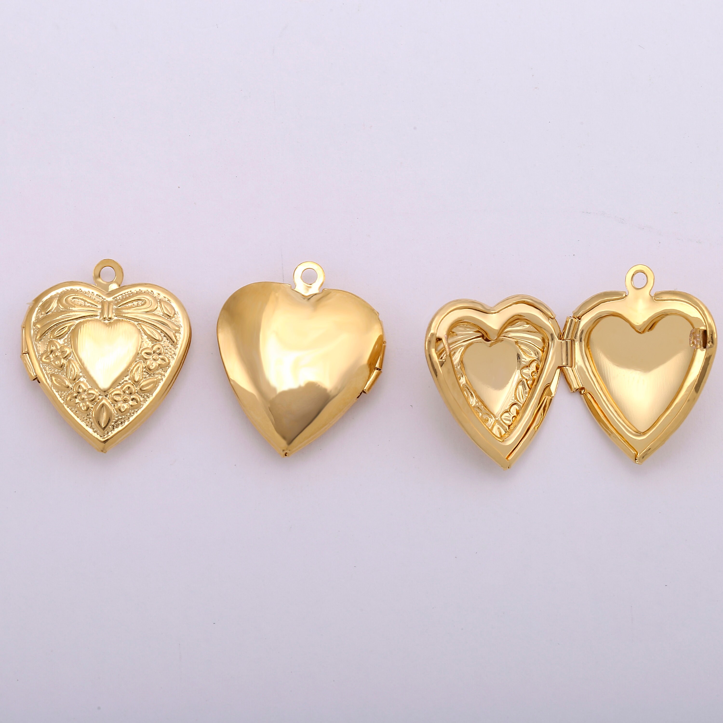 18k Shiny Gold Plated Heart Locket Charms 510pcs AWW-11 - Etsy