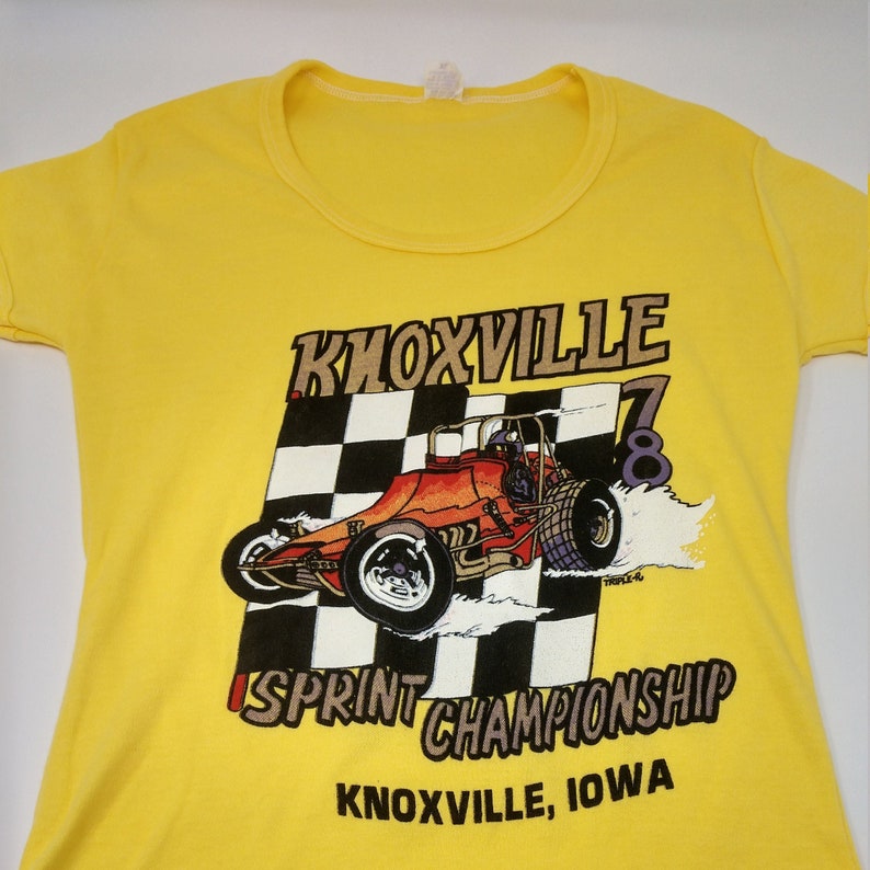 1978 Knoxville Sprint Championship Yellow Ladies T-Shirt Size XL