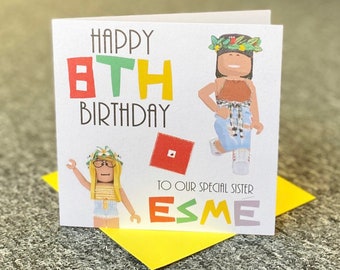 Gaming Birthday Card Etsy - details about roblox personalised birthday card ps4 xbox pc game boys any name