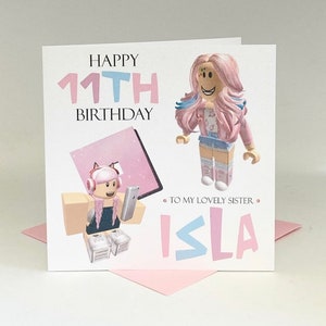 Girls Roblox Themed Birthday Card