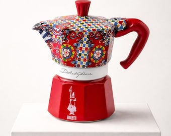 Bialetti x Dolce & Gabbana - Moka Express 3 Cup - Italian Espresso Maker - Carretto Design