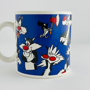 Vintage Sylvester Mug 1994 – Looney Tunes Cat Coffee Cup – Applause Warner Bros Collectible Cartoon Mug – Retro Gift for Him or Her
