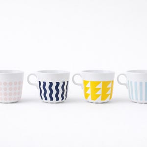 1 Vintage IKEA FRAMKALLA Ceramic Mug Geometric Pattern 2000s Scandinavian Design