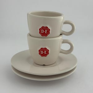 Vintage Douwe Egberts Espresso Cup & Saucer – Mosa Maastricht by Nikolai Carels – Iconic Dutch Design – Single or Set of 2