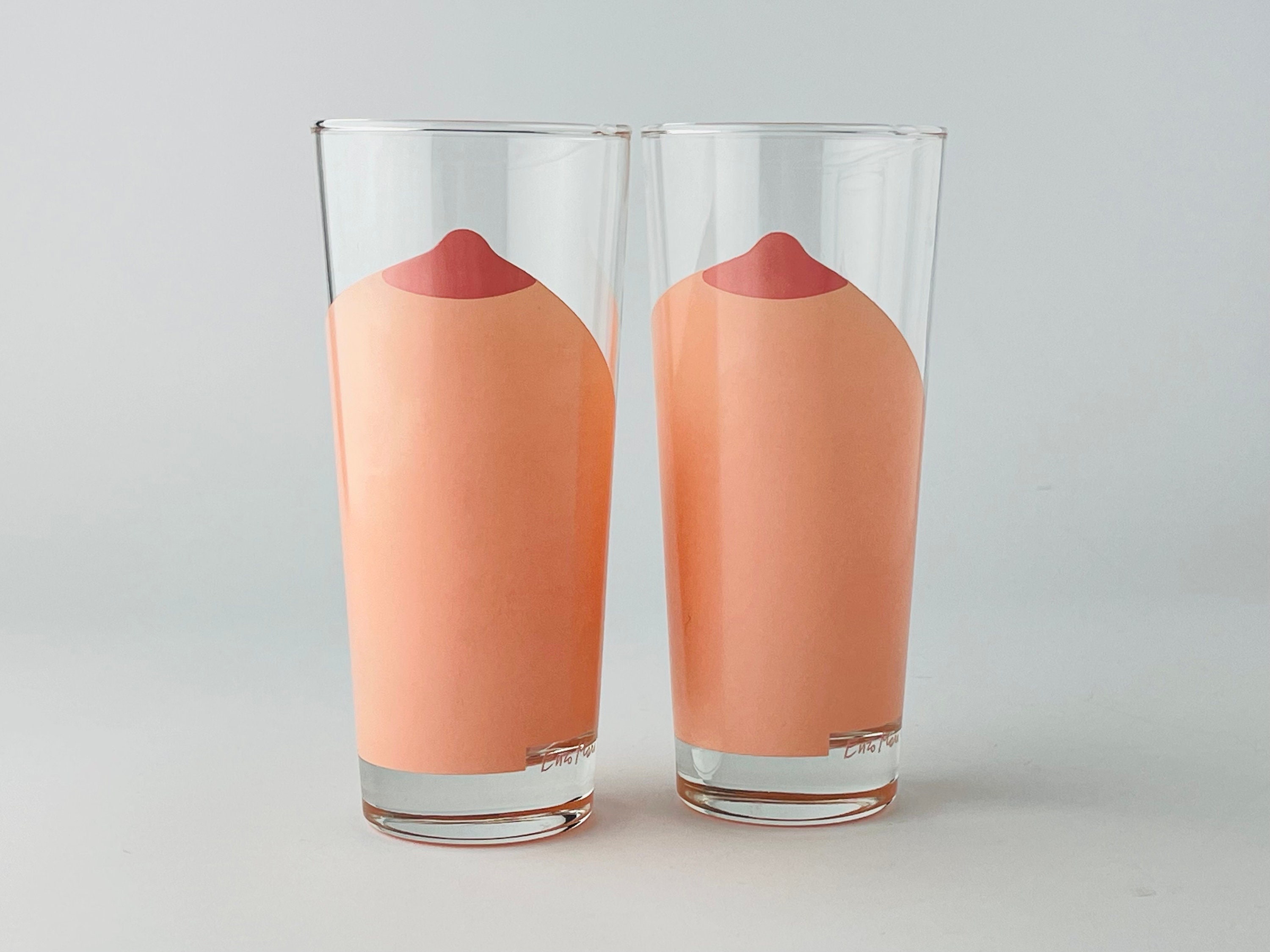 Ritzenhoff Limited Edition 2 Milchgläser – Enzo Mari Design – künstlerische Glaswaren – Sammler-Milchgläser – Vintage 1996