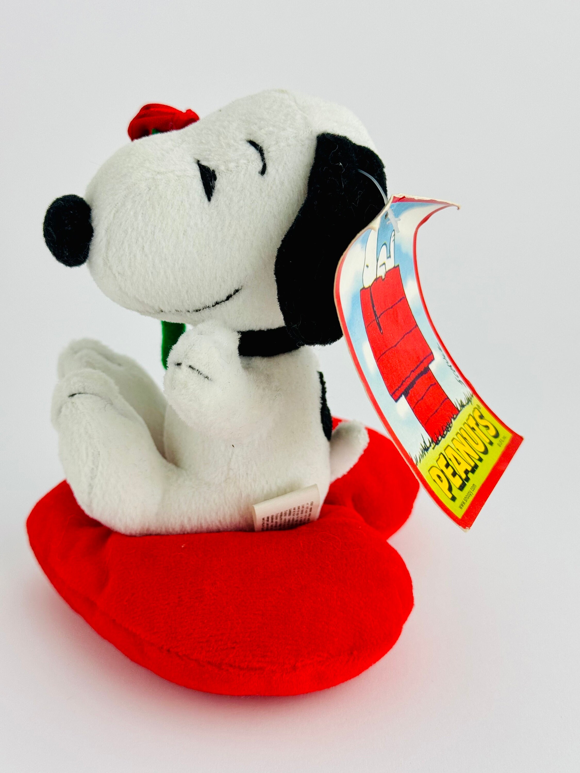 Vintage Snoopy Plush With Tag – Heart & Rose | Rare Peanuts