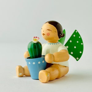 Wendt and Kuhn Erzgebirge Angel Girl with Cactus Handcrafted Beauty with Minor Signs of Use image 7