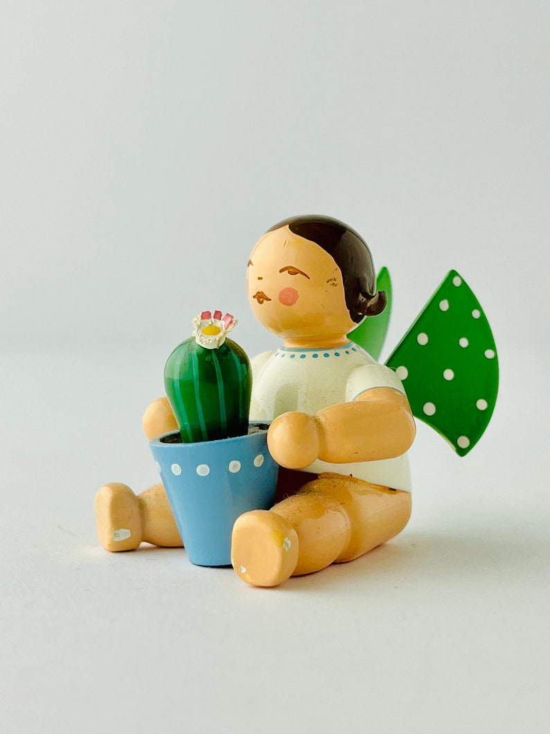 Wendt and Kuhn Erzgebirge Angel Girl with Cactus Handcrafted Beauty with Minor Signs of Use image 7