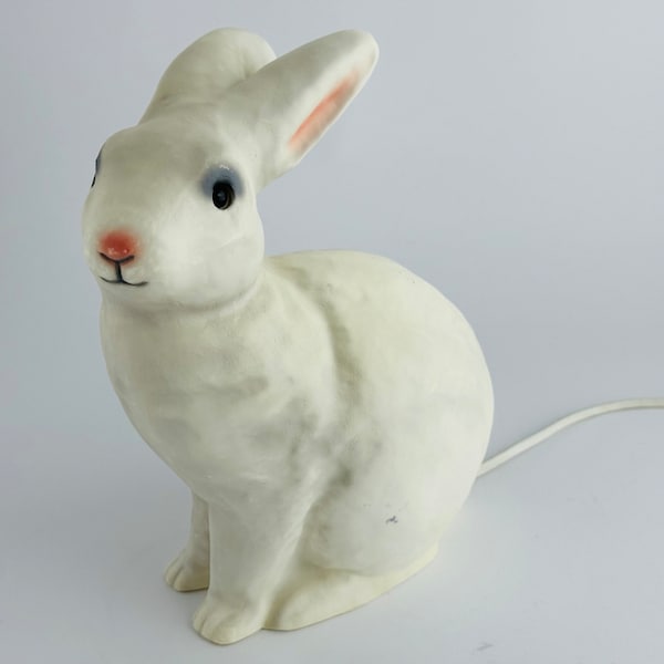 lampe lapin Heico vintage, lampe lapin blanc collectionneurs des années 1990, fabriquée en Allemagne, lampe de table