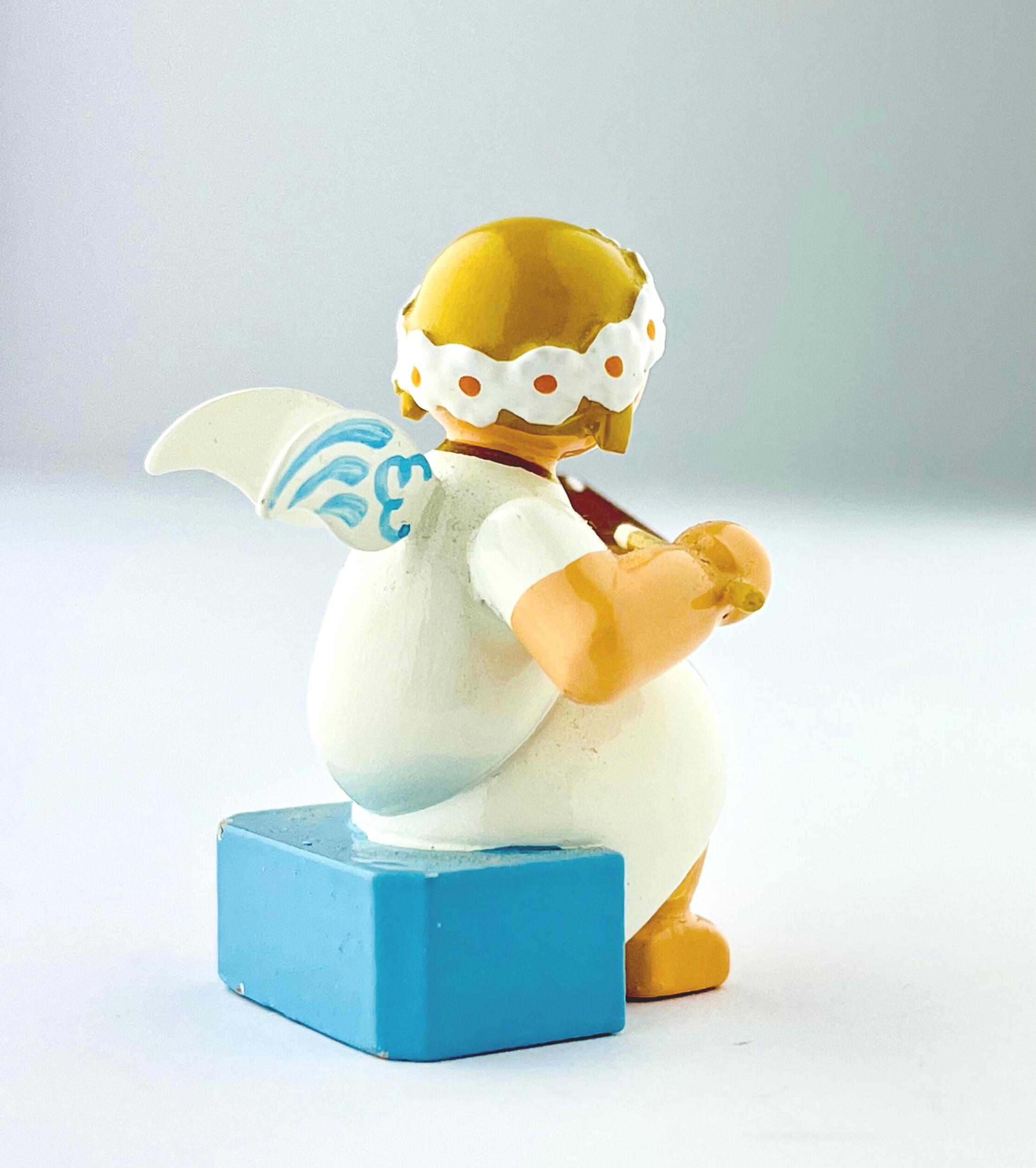 wendt & kühn 木製天使の置物 イーゼル付き ミニチュア