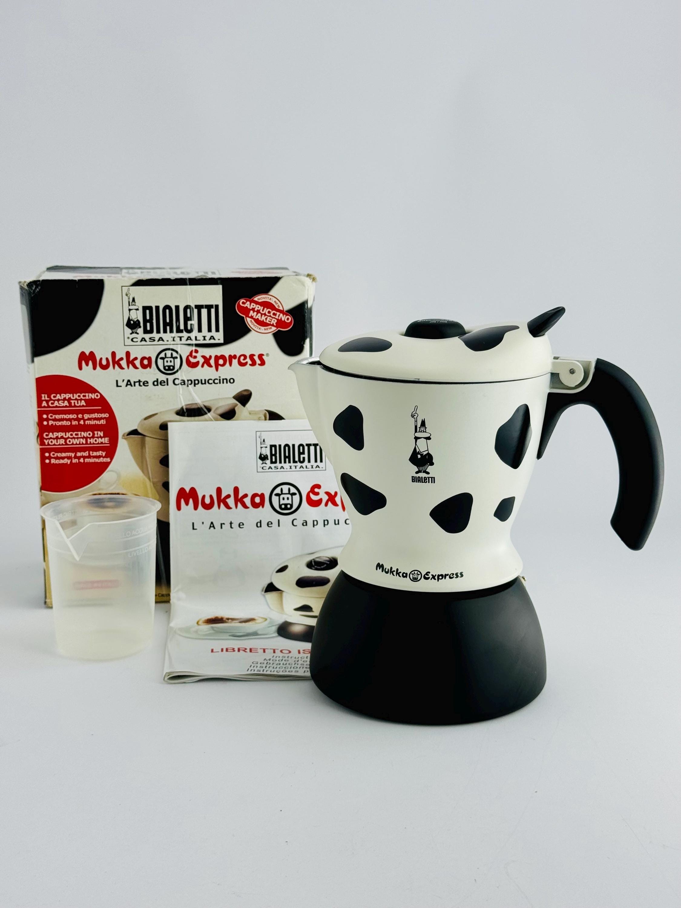 Rare Bialetti Mukka Cow Express Stovetop Cappuccino Maker - New in