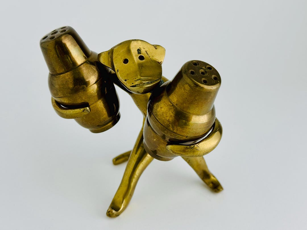 Vintage Monkey Salt and Pepper Shakers Holder | Walter Bosse