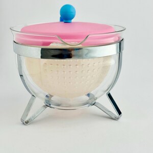 Vintage Bodum Chambord Glass Teapot 1.3L Pink Blue Colorblock 1990s Y2K image 8