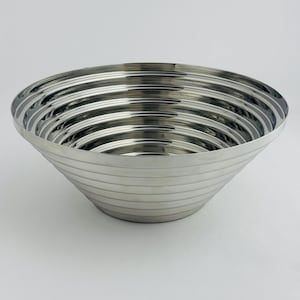 Alessi Maya Bowl by Giulio Confalonieri – 1970s Stainless Steel Centerpiece – Italian Design Fruit Basket – Postmodern Home Decor