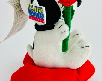Vintage Snoopy Plush With Tag – Heart & Rose | Rare Peanuts Vintage Snoopy Plush With Tag – Heart & Rose | Rare Peanuts