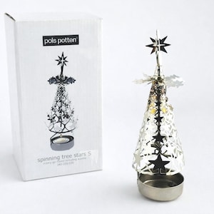 Metal Pols Potten Spinning Candle Holder – Tree Stars Carousel in Original Box (20 cm)