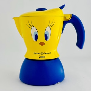 Vintage Bialetti Mukka Express Tweety 2-Cup Cappuccino Maker - 2006 Limited Edition Warner Bros Espresso Machine