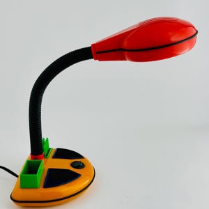 Vintage 1985 Rabbit Tanaka Desk Lamp with Organizer – Memphis Milano Style, Postmodern Design by Kyoji Tanaka