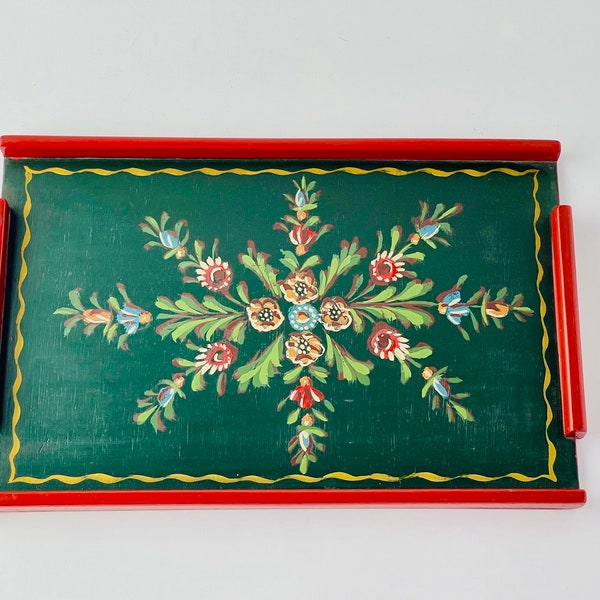 Frisian and Hindelooper Folk Art Hand-Painted Tray - Traditional Dutch Decor