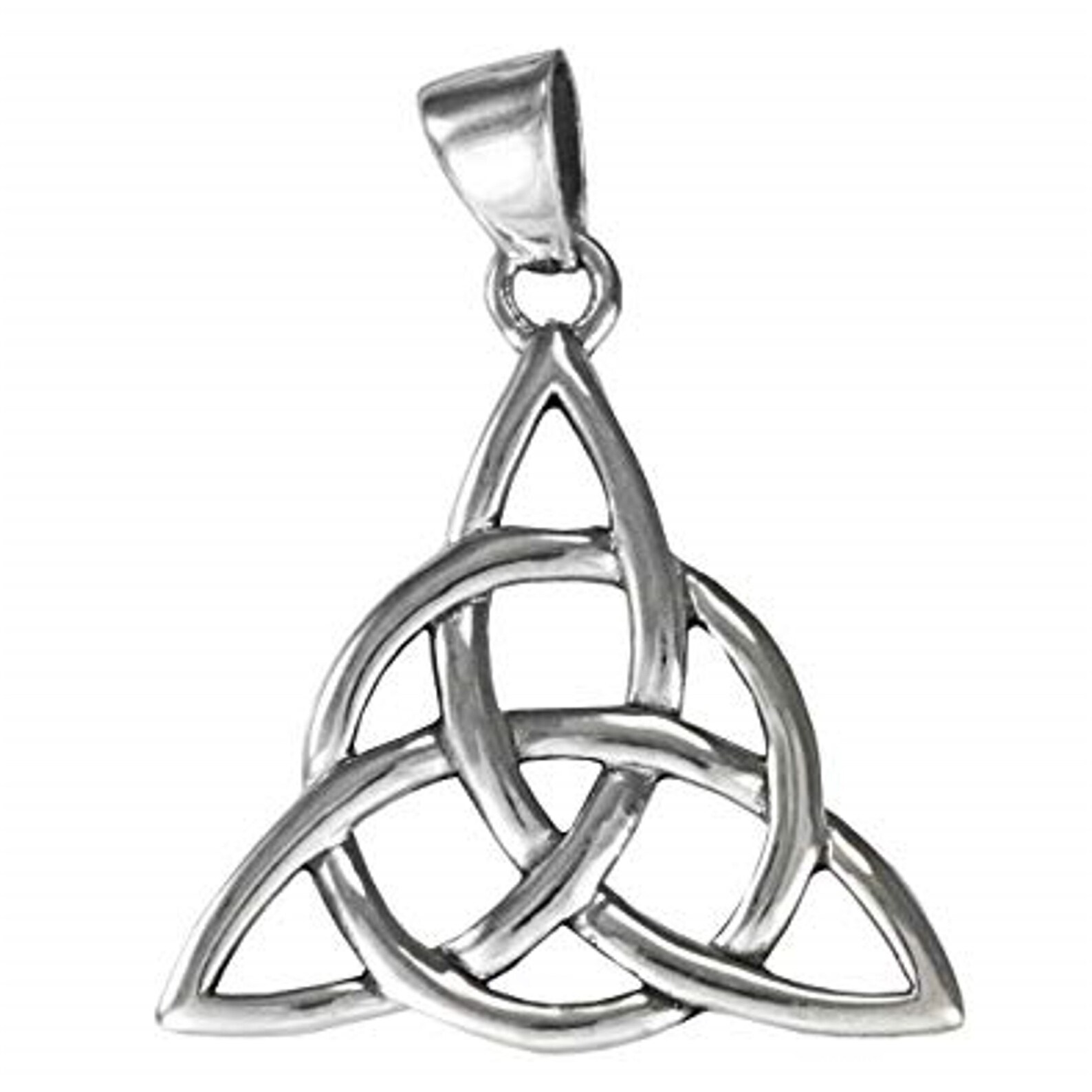 Silver Celtic Irish Triquetra Trinity Knot Necklace Full Size Pendant Etsy