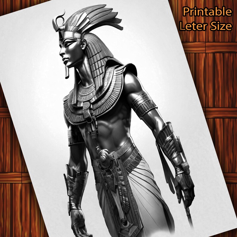 Egyptian Goddesses Printable Adult Coloring Pages Download Grayscale ...