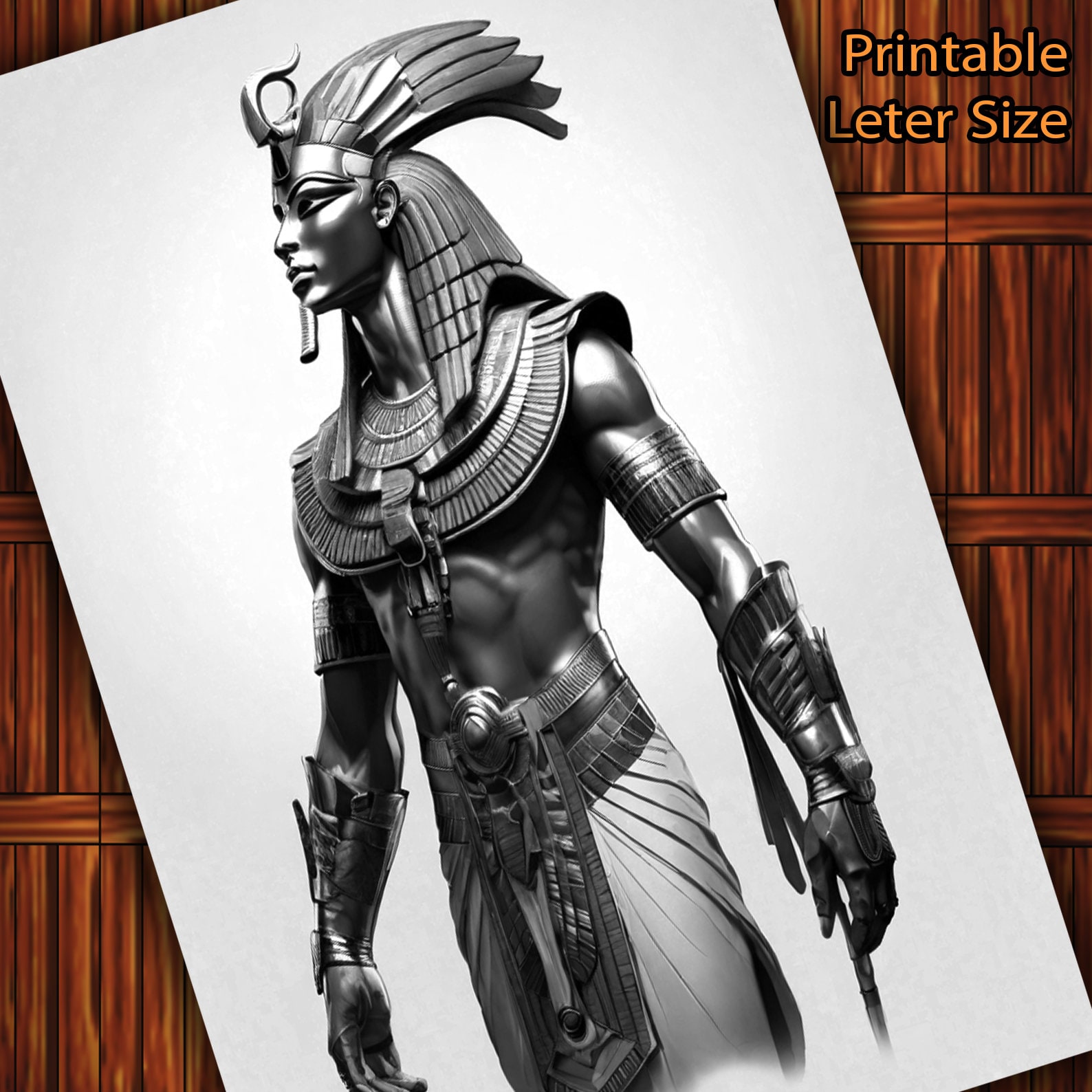 Egyptian Goddesses Printable Adult Coloring Pages Download Grayscale ...