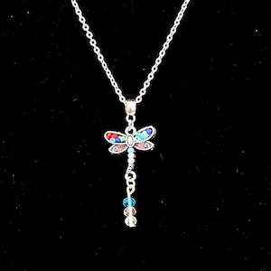 Collier libellule, boucles d&#39;oreilles, nœud coulant ou bracelet à maillons, bijoux libellule, cadeau pour elle