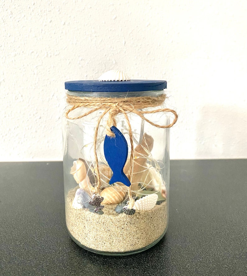 Decorative Sea Shell Jar Coastal Home Decor Lighted Sea - Etsy