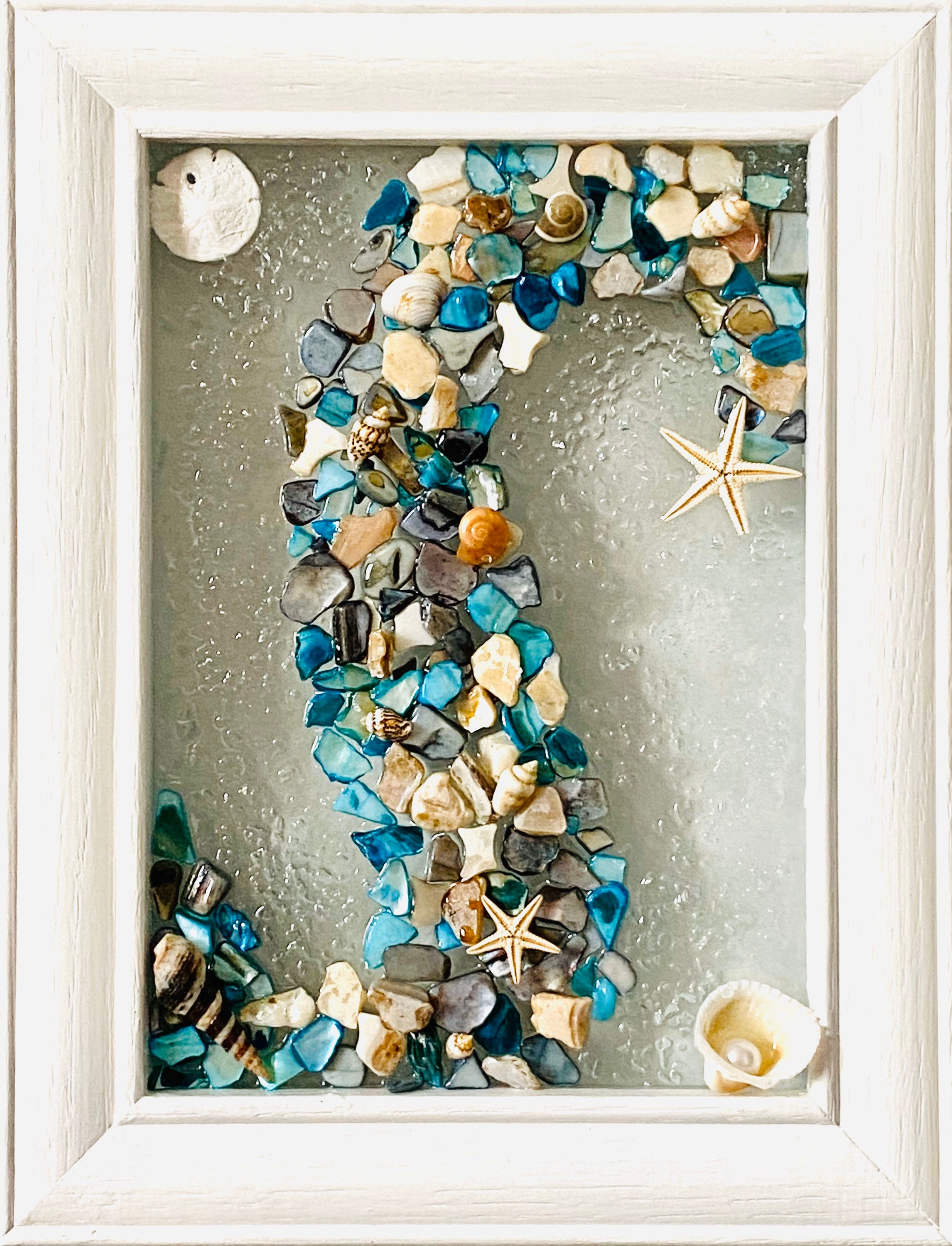 Sea Shell Resin Art Wall Decor Shell Art Beach Decor Etsy