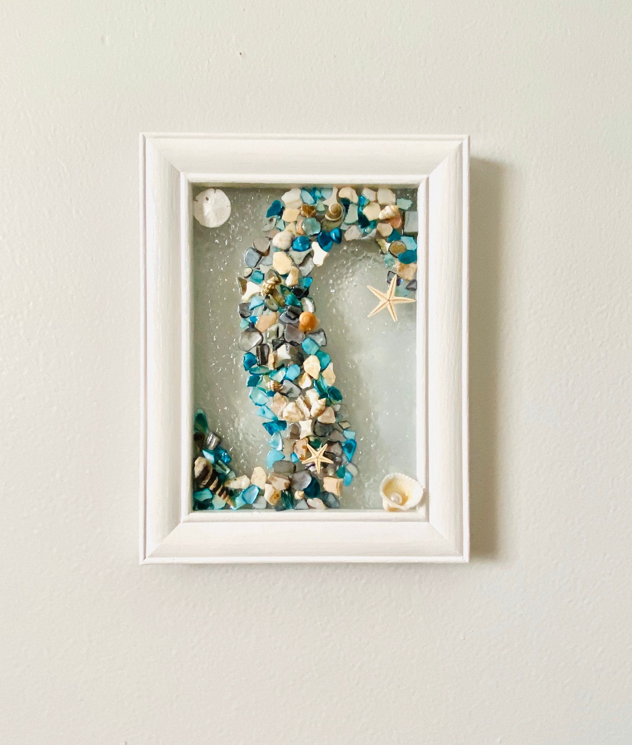 Sea Shell Resin Art Wall Decor Shell Art Beach Decor Etsy