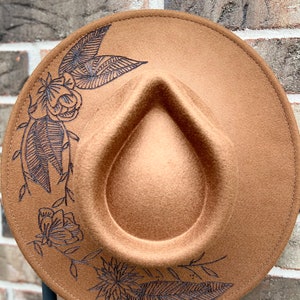 Brown Eyed Girl | Custom Hat | Burned Hat | Custom Burnt Hat | Rancher Hat | Panama Hat | Wide Brim Hat