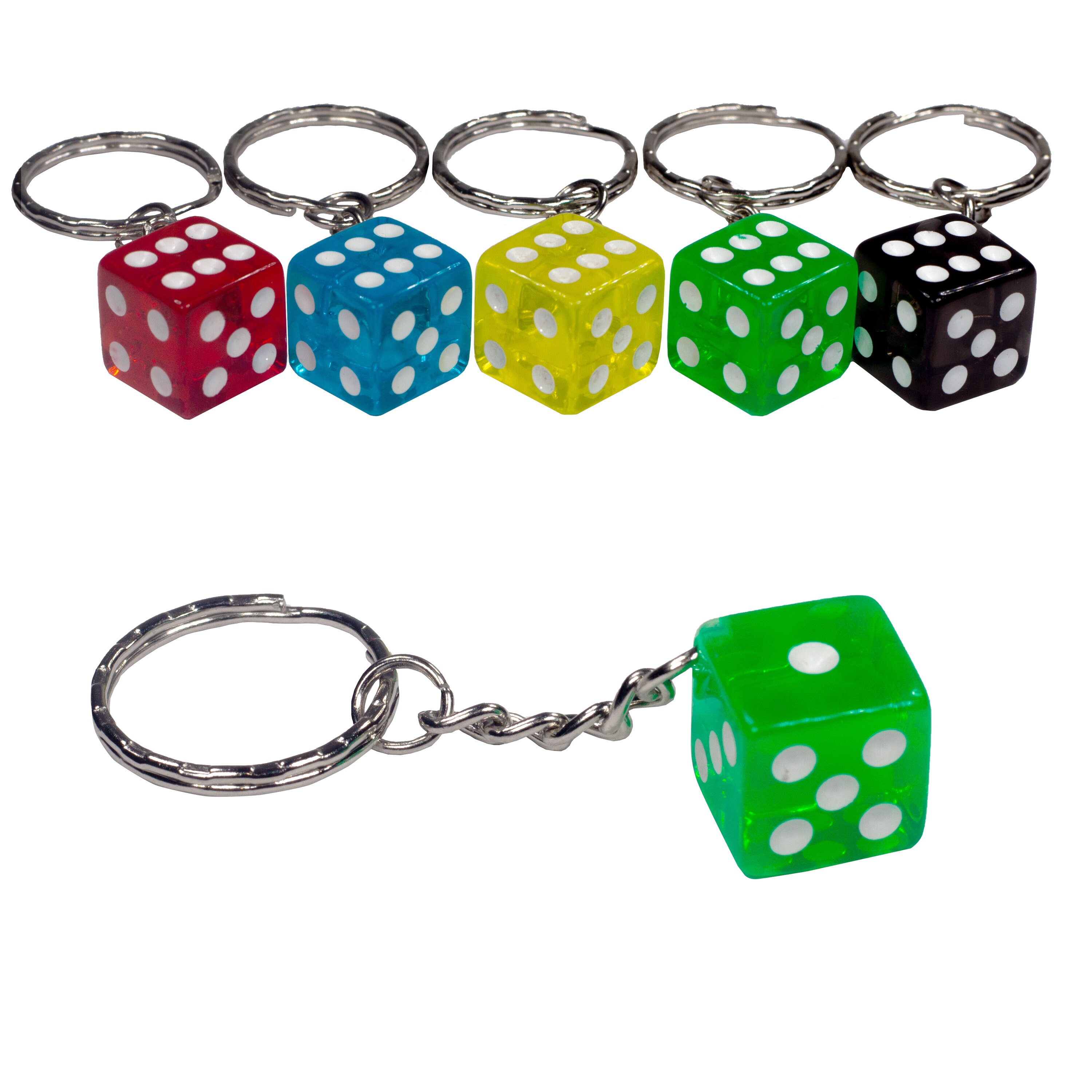 Dice Keychain Transparent Lucky Cube Knobs Lucky Charm Casino Etsy