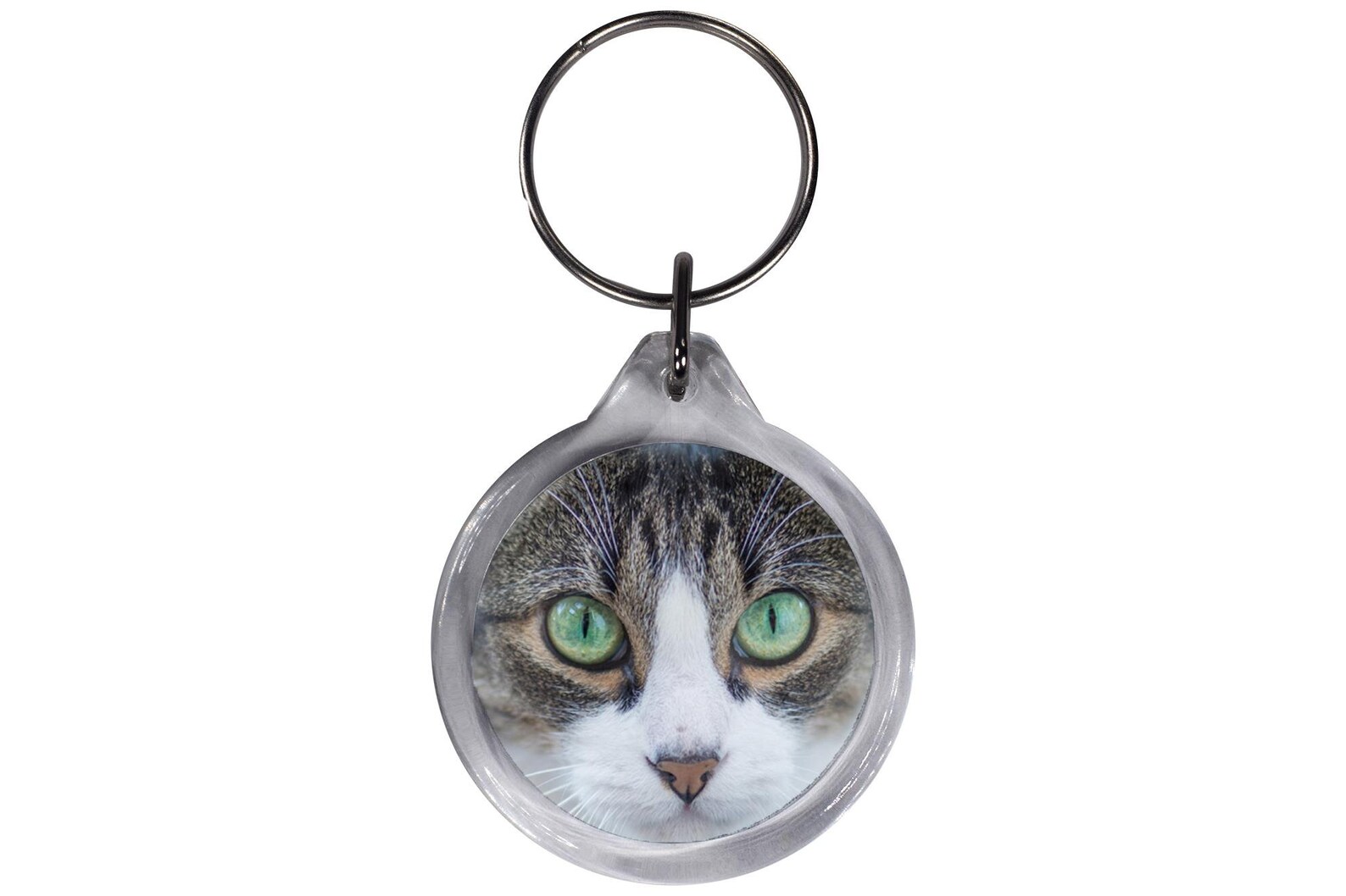 ResKey keychain round cat eyes printed green on both sides Etsy