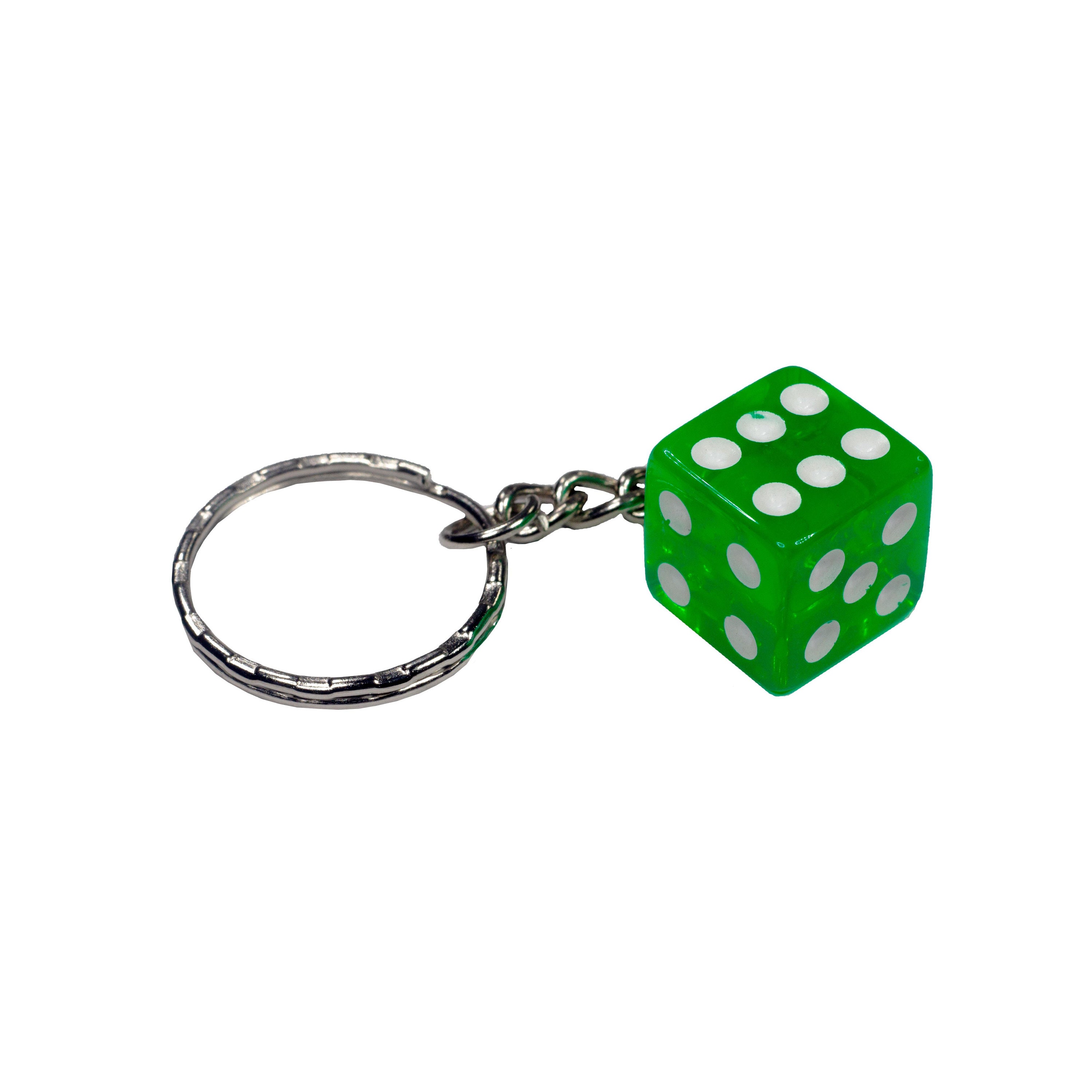 Dice Keychain Transparent Lucky Cube Knobs Lucky Charm Casino Etsy