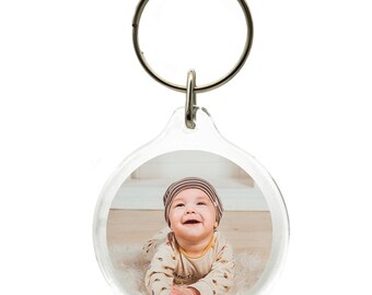 Foto Schlüsselanhänger rund personalisiert individuell mit bis zu zwei Wunschfotos Wunschbildern oder Text Geschenk Geschenkidee