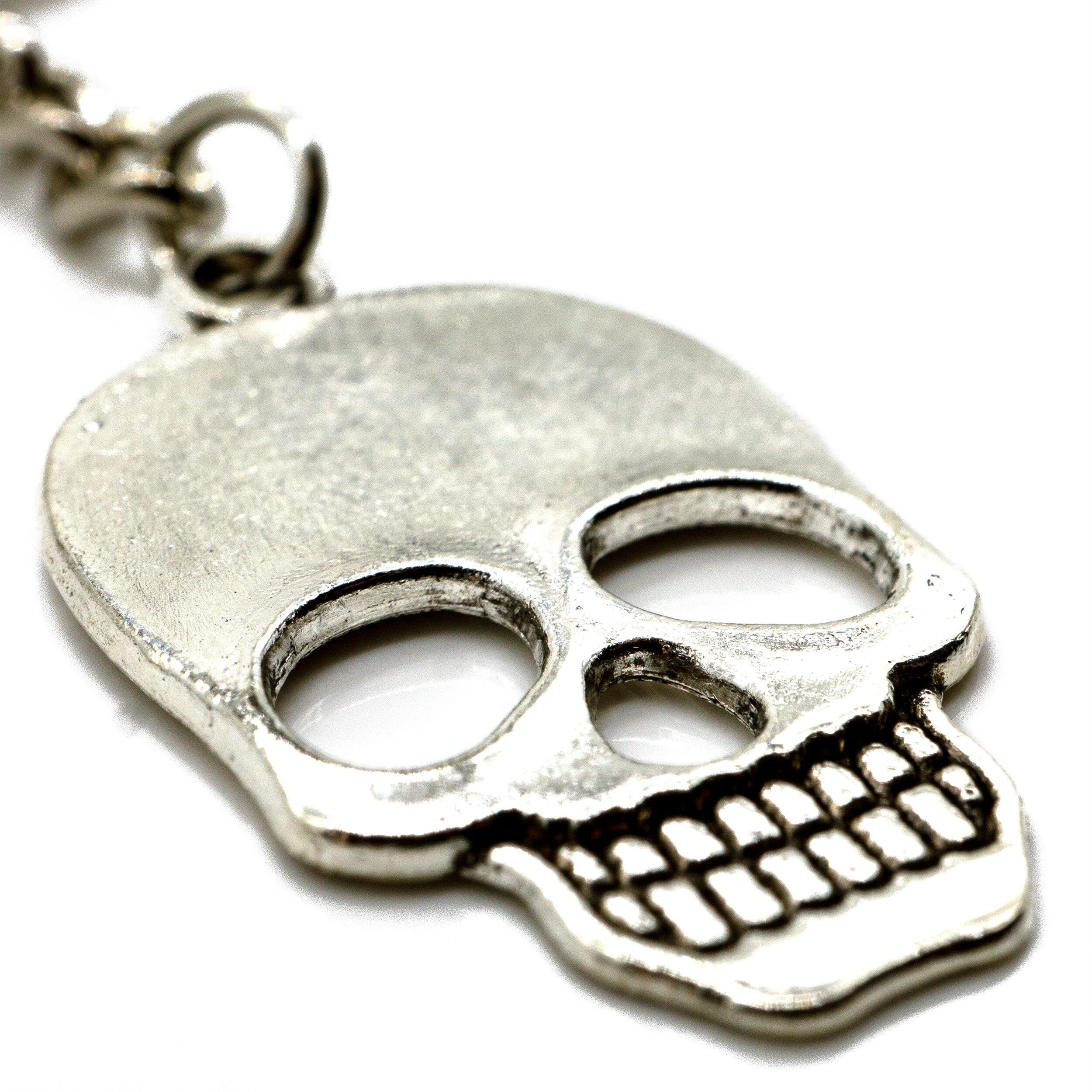Skull keychain silver made of metal skull gothic pocket Etsy