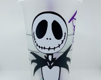 Vaso de bebida fría esmerilado personalizado con diseño de calabaza de Halloween