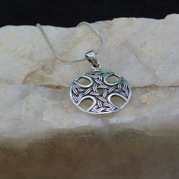 thumbnail image 2 of 10x8MM Oval Simulated Alexandrite Celtic Knot Pendant - 925 Sterling Silver 2 of 14